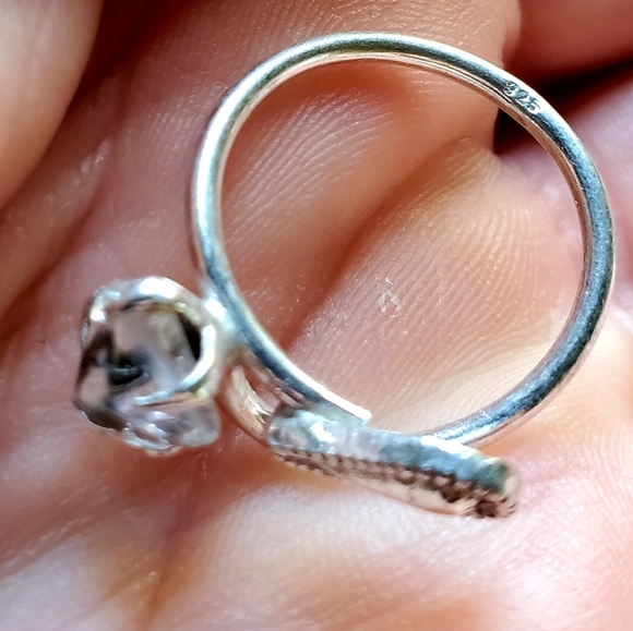 New Rough Herkimer Diamond Chip 925 Silver Ring. - Picture 2 of 16